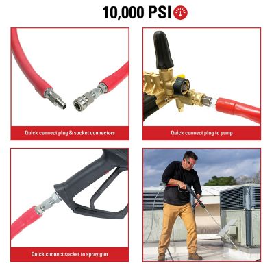 Image showing  3/8 x 50ft. Wrapped Rubber Hot Water Pressure Washer Hose, 10,000 PSI, 250 deg. F