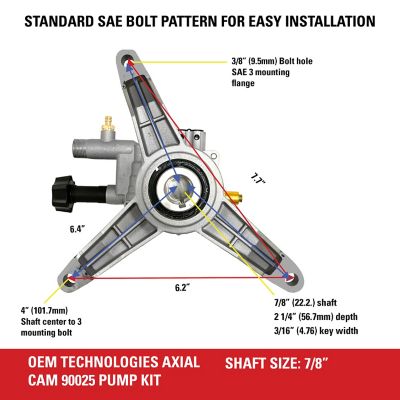 Image showing  2,400 PSI at 2.0 GPM Pressure Washer Axial Cam Pump Kit