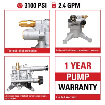 Image showing  3,100 PSI at 2.4 GPM Pressure Washer Axial Cam Pump Kit
