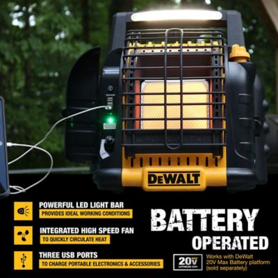 Image showing 6 th DEWALT Propane Cordless Portable Radiant Heater, 300 sq. ft., 12,000 BTU
