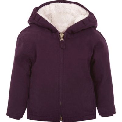 Sherpa-Lined Sanded Duck Hooded Jacket 