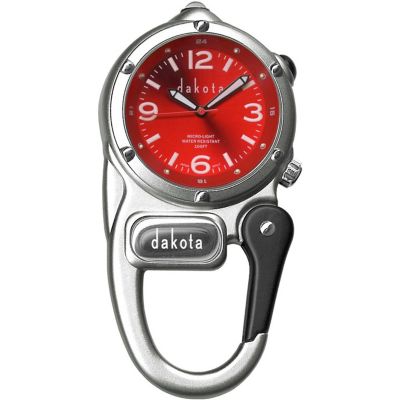 Dakota Men's Mini Clip Microlight Carabiner Watch, Red Dial