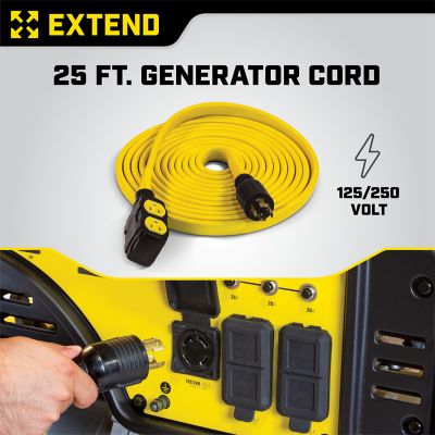 Image showing 8 th Champion Power Equipment 25 ft. Indoor/Outdoor 125-250V 30A Flat Generator Extension Cord