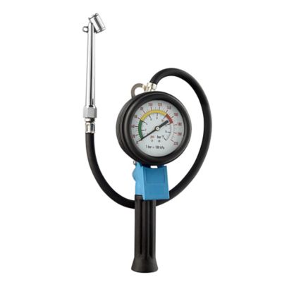 JobSmart 1/4 in. NPT 220 PSI Heavy-Duty Jumbo Professional Inflation Tire Pressure Gauge