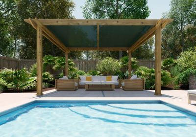 Image showing  90% UV Knitted Shade Fabric, 6 ft. x 15 ft., Prepack Roll, Heritage Green