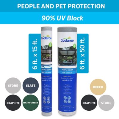 Image showing 6 th Coolaroo 6 ft. x 15 ft. 90% UV Knitted Fabric Shade, Prepack Roll, Stone