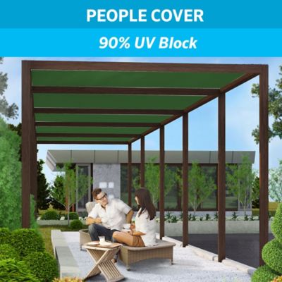 Image showing  12 ft. x 50 ft. 90% UV Knitted Fabric Shade Roll, Heritage Green