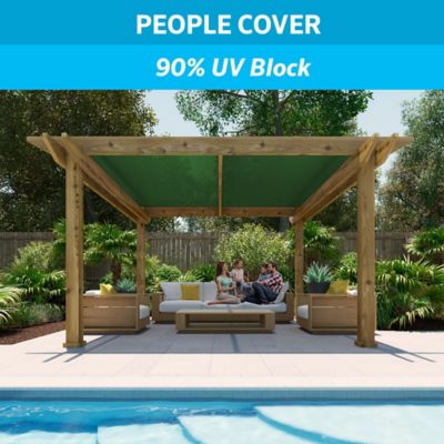Image showing  12 ft. x 50 ft. 90% UV Knitted Fabric Shade Roll, Heritage Green