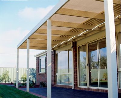 Image showing  12 ft. x 50 ft. 70% UV Knitted Shade Fabric Roll, Sandstone