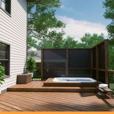 Image showing 8 th Coolaroo 6 ft. x 100 ft. 70% UV Knitted Fabric Shade Roll, Black