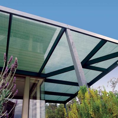 Image showing  6 ft. x 15 ft. 70% UV Knitted Shade Fabric, Prepack Roll, Forest Green