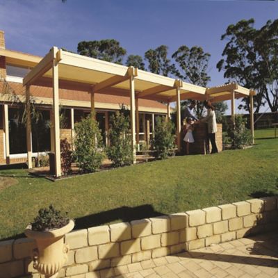 Image showing  70% UV Knitted Shade Fabric, 6 ft. x 15 ft., Prepack Roll, Sandstone