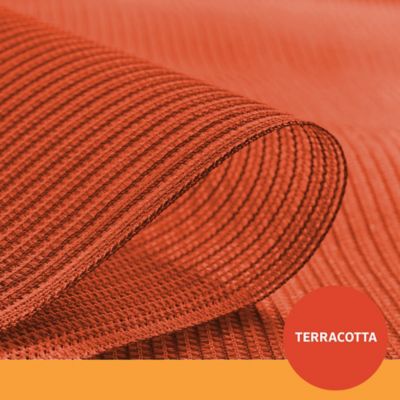 Image showing  6 ft. x 15 ft. 70% UV Block Knitted Fabric Shade, Prepack Roll, Terracotta