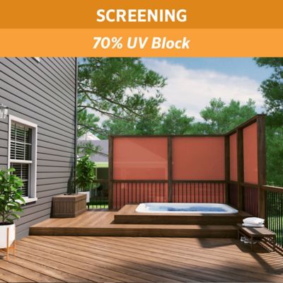 Image showing 5 th Coolaroo 6 ft. x 15 ft. 70% UV Block Knitted Fabric Shade, Prepack Roll, Terracotta