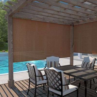 Image showing  10 ft. x 6 ft. 90% UV Block, Exterior Roller Shade, Mocha