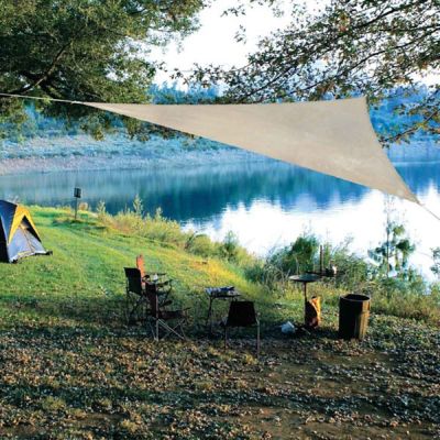 Coolaroo Ready to Hang Triangle Shade Sail, 16 ft. 5 in., Pebble