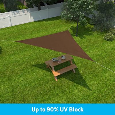 Image showing  16 ft. 5 in. Ready-to-Hang Triangular Shade Sail, Mocha