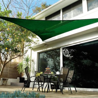 Coolaroo Coolhaven Shade Sail, 95% UV Block Shade and Sun Shield, 12' Triangle, Heritage Green