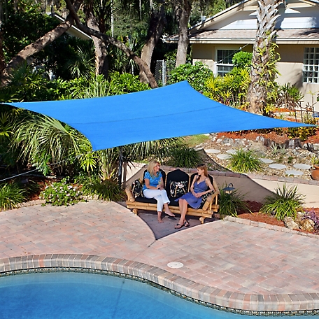 Coolaroo Coolhaven 12 ft. Square Shade Sail, Sapphire with Hardware, Sapphire