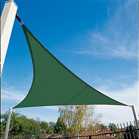 Coolaroo Coolhaven Shade Sail, 18 ft. Triangle Shade Sail Including Hardware Kit, Heritage Green