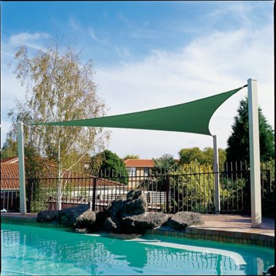 Image showing  18 ft. Coolhaven Triangle Shade Sail, Includes Hardware Kit, Heritage Green