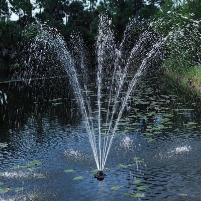 Image showing  18.75 in. Outdoor 1/4 HP Floating Pond Fountain with Lights