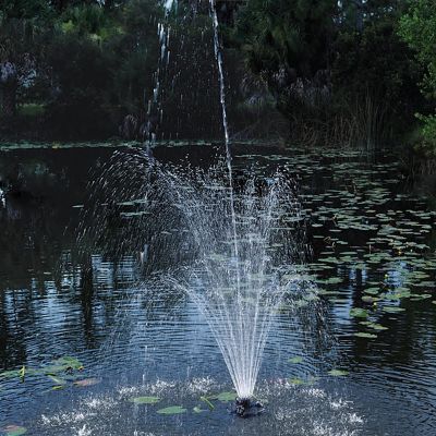 Image showing  18.75 in. Outdoor 1/4 HP Floating Pond Fountain with Lights