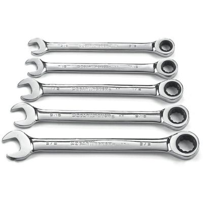 GearWrench SAE 12-Point Ratcheting Combination Wrench Set, 5 pc.