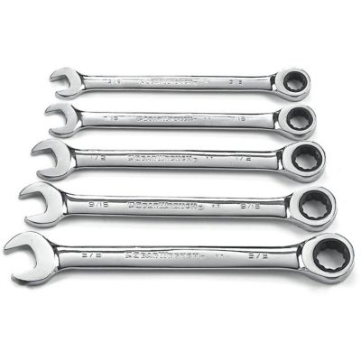 GearWrench Assorted SAE 12-Point Ratcheting Combination Wrench Set, 5 pc.