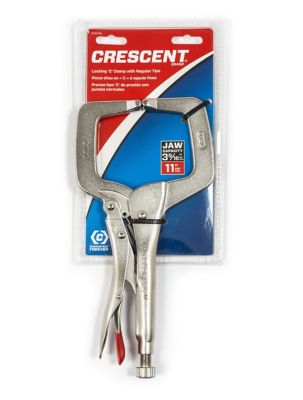 Image showing  11 in. Locking C-Clamp with Regular Tips, Carded