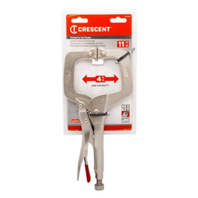 Image showing  11 in. Locking C-Clamp with Swivel Pad Tips, Carded