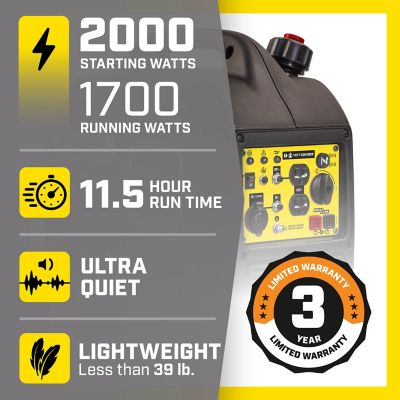 Image showing  2,000/1,700-Watt Gasoline Powered Ultra-Light Portable Inverter Generator