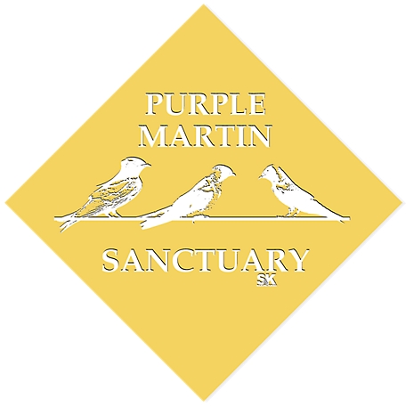 S&K Purple Martin Sanctuary PVC Sign, 12 in. x 12 in., Yellow