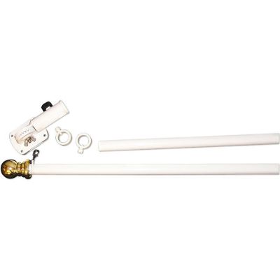 Annin 6 ft. 2-Section Spinning Pole Mounting Set, White