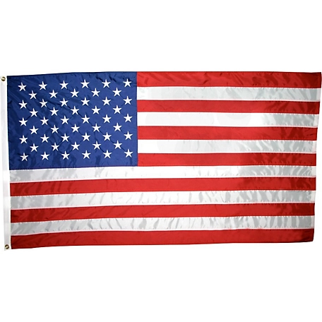 Annin American Flag with Sewn Stripes, Embroidered Stars and Brass Grommets, 4 ft. x 6 ft., Nyl-Glo