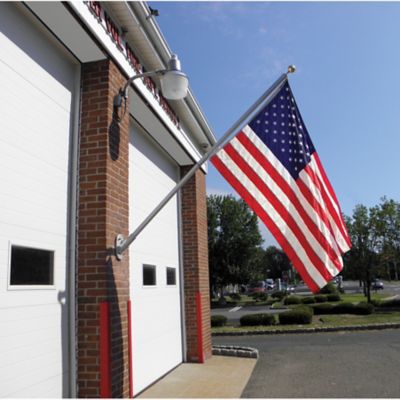 Image showing  American Flag and Outrigger Flagpole Set, 8 ft. Aluminum Pole, 4 ft. x 6 ft. US Flag