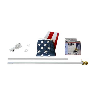 Annin American Flag and Spinner Flagpole Set, 6 ft. Aluminum Pole, LED