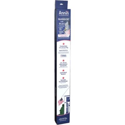 Image showing  American Flag and Spinner Flagpole Set, 6 ft. Aluminum Pole, LED