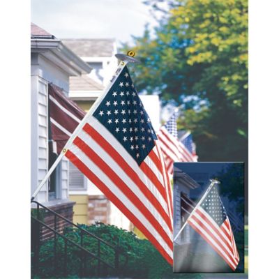 Image showing  American Flag and Spinner Flagpole Set, 6 ft. Aluminum Pole, LED