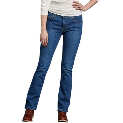 Dickies Women's Stretch Fit Mid-Rise Perfect Shape Bootcut Denim Jeans