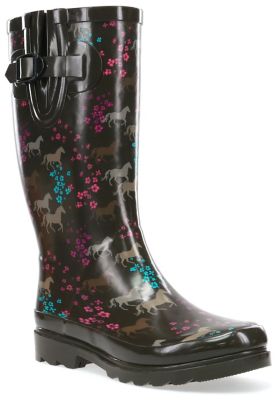women's rain boots with horses on them