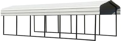 Arrow Steel Carport, 10 ft. x 29 ft. x 7 ft. Galvanized Black/Eggshell