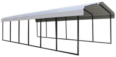 Arrow Steel Small Vehicle Carport 12 x 29 ft., Black and Eggshell