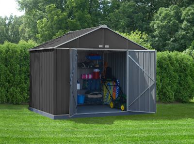 Image showing  10 ft. x 8 ft. EZEE Steel Shed, Charcoal Cream
