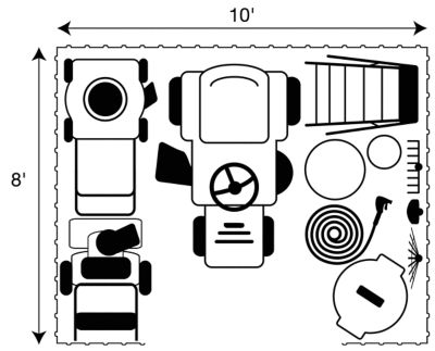 Image showing  10 ft. x 8 ft. EZEE Steel Shed, Cream Charcoal