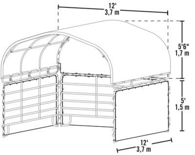 Image showing 5 th ShelterLogic 12 ft. x 12 ft. Enclosure Kit for Corral Shelter, Corral Shelter and Panels Not Included, Green