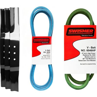 Swisher Finish Cut Lawn Mower Blade and Belt Service Kit, 60 in.