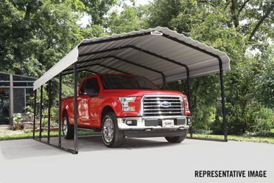 Image showing  12 ft. x 24 ft. Steel Carport, Black/Eggshell