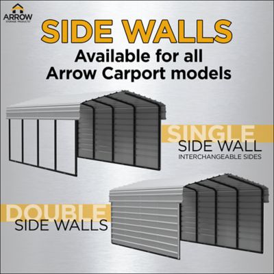 Image showing 5 th Arrow 12 ft. x 24 ft. Steel Carport, Black/Eggshell