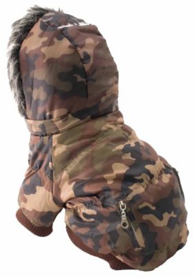 Image showing  Classic Metallic Fashion Insulated Dog Coat with Removable Hood